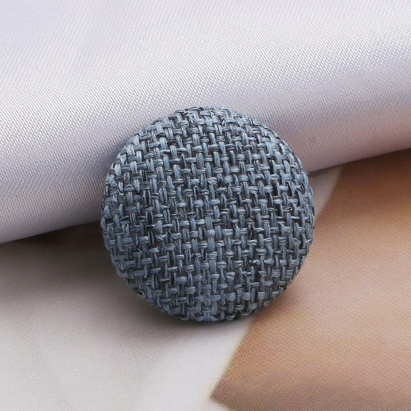 10 Stücke Kleid Hemd Runde Kleidung Diy Metall Knöpfe Stoff Knöpfe Stoff Bezogene Leinen Schaft Knöpfe 25MM graue/blau