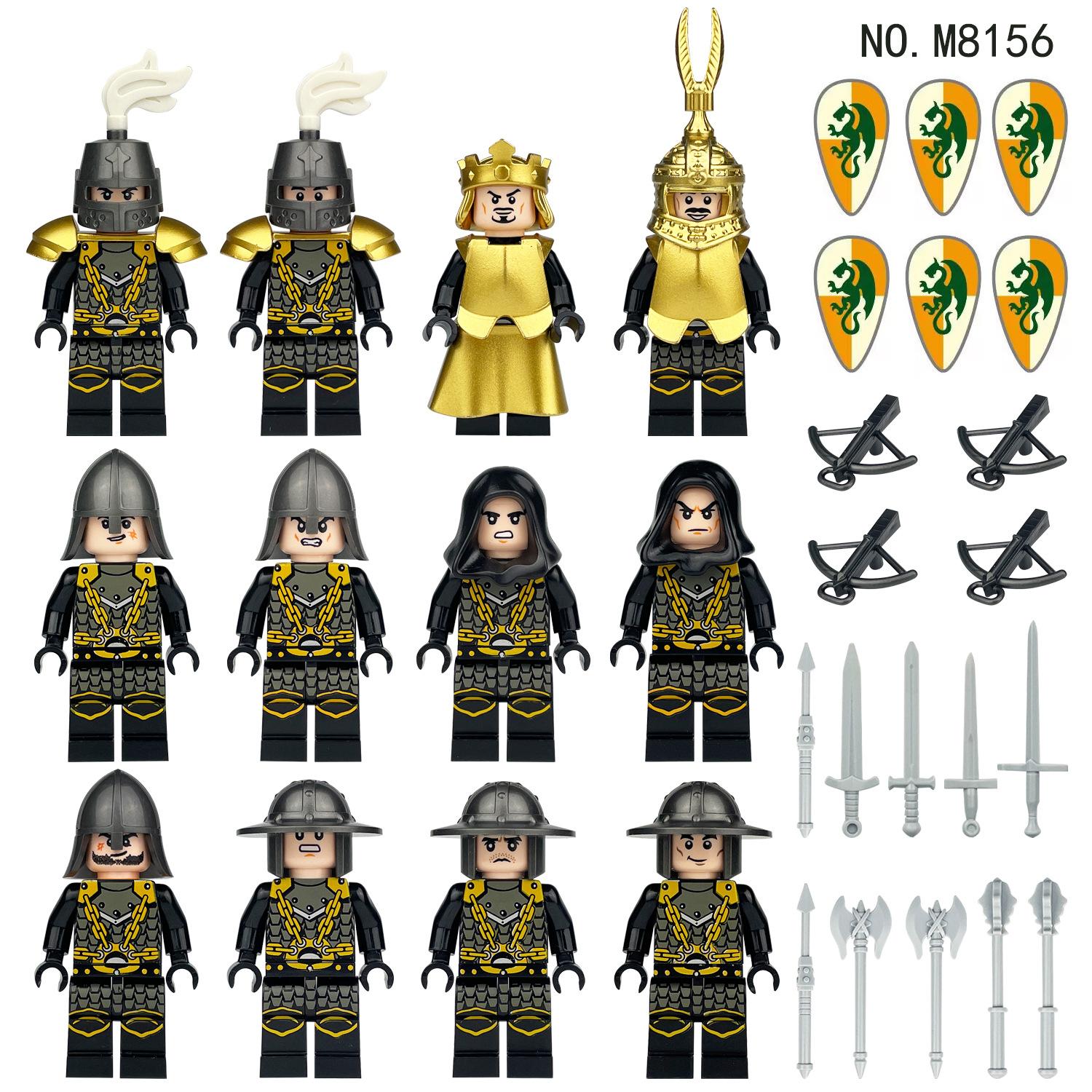 Bausteine, Figuren, humanoide Puppen, Spielzeug, Minifiguren, humanoide Puppen, Kinderspielzeug, Geburtstagsgeschenke, Zeichentrickfiguren black