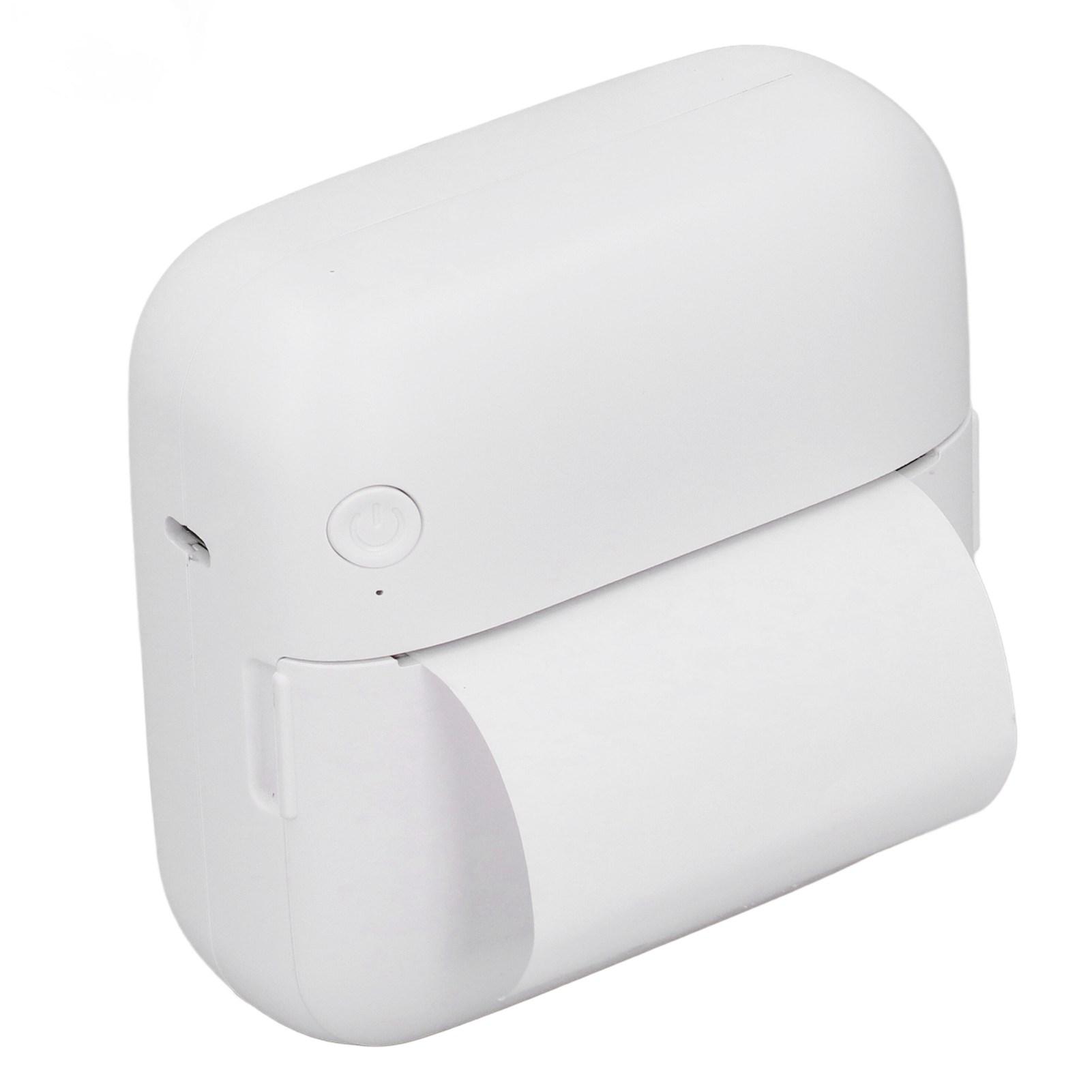 Mini Drucker Weiß Mini Taschen Drucker Bluetooth Thermischer Etikettendrucker für Foto Bild Zuhause