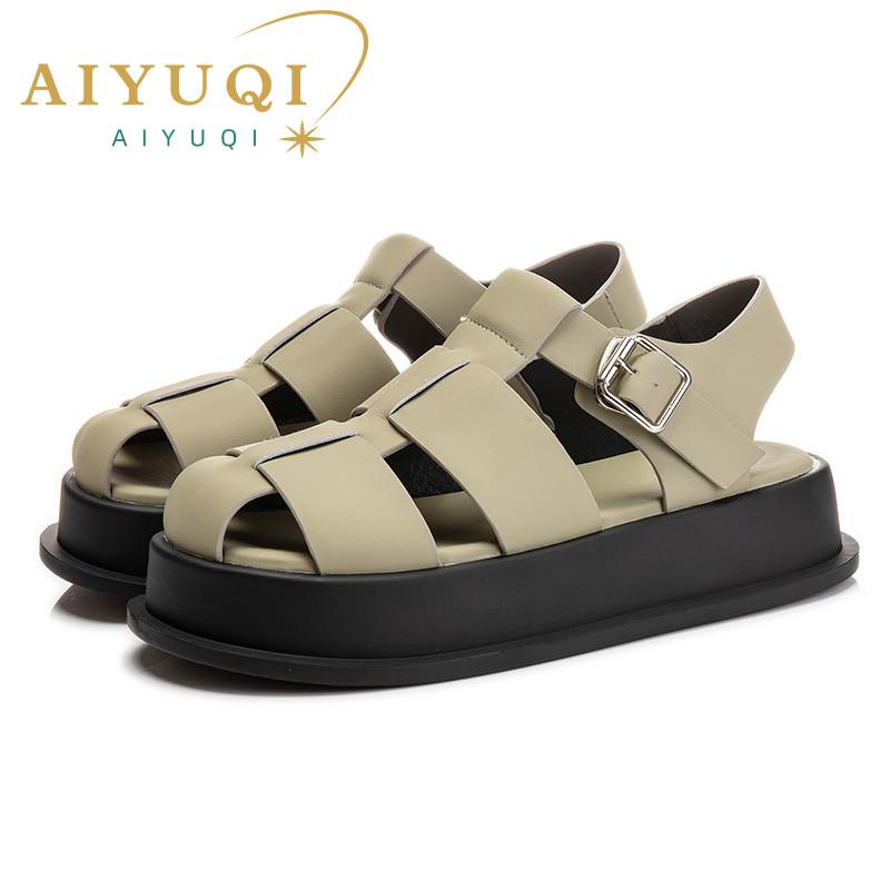 Frauen Sandalen Geschlossene Zehe Sommer Neue Frauen Römischen Sandalen Freizeit Dicken Sohlen Mode Gewebte frauen Schuhe Sandalen 42