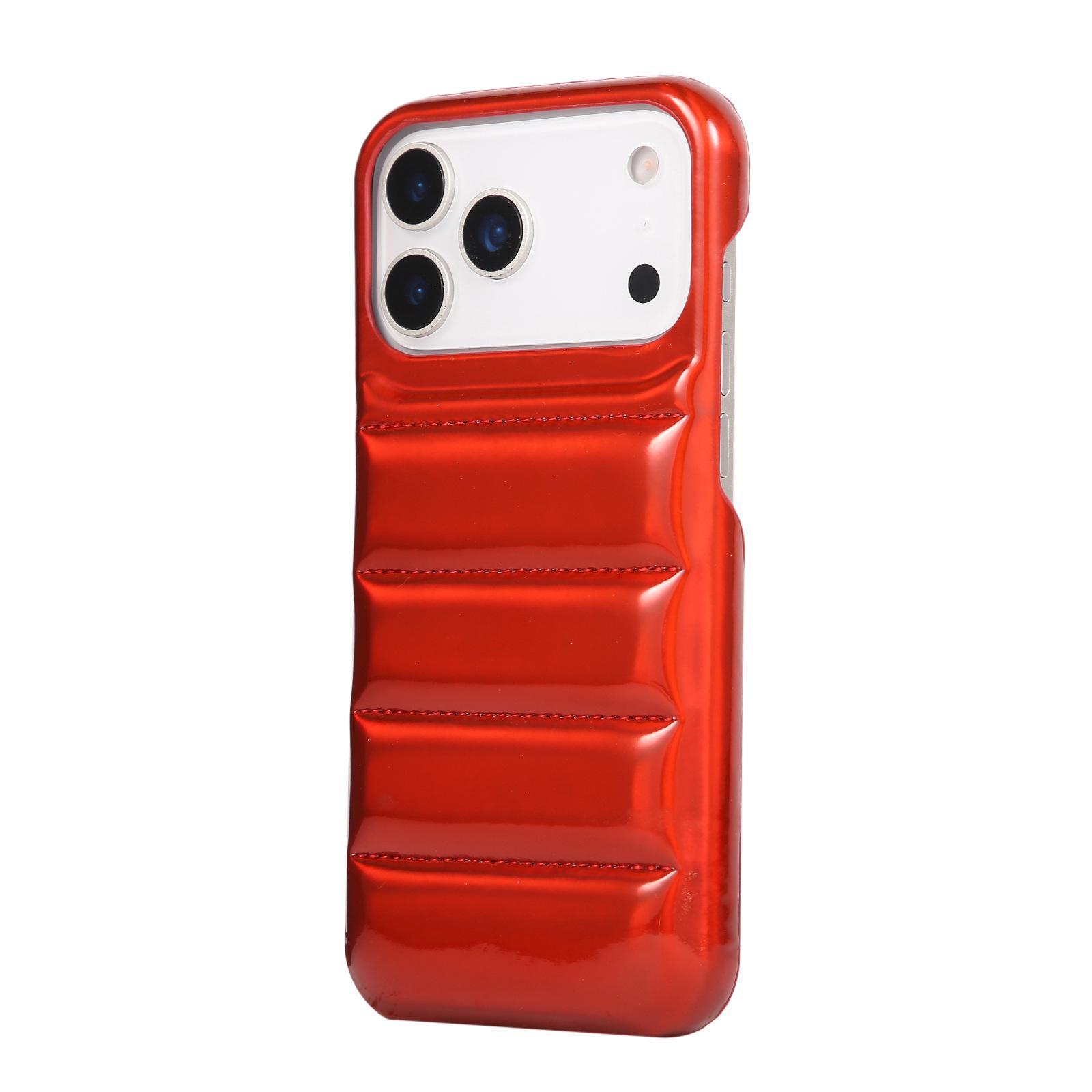 Anwendbar auf iPhone17 Handyhülle 17Pro Aurora Daunenjacke dreidimensional stoßfest Handyhülle 17Air Cartoon Laser iPhone17Pro rot