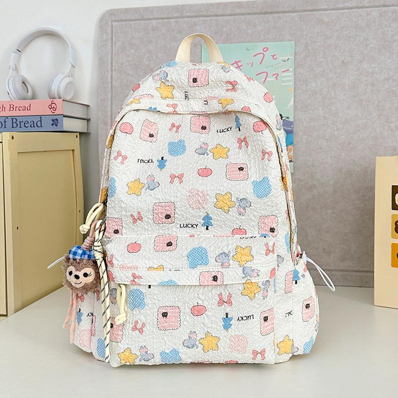 Neues Mädchen Niedlicher Rucksack Große Kapazität Vielseitiger Rucksack Bedruckter College-Student Campus-Stil Rucksack Süßer Rucksack .