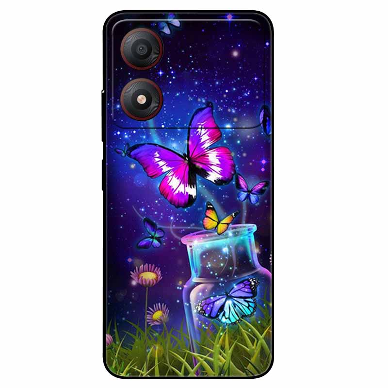 Für ZTE Blade A34 4G Hülle Stoßfestes Weiches Silikon-TPU-Handyhüllen für ZTE Blade A 34 Lackierte Funda für BladeA34 Luxuriöse Capa ZTE Blade A34 4G blue