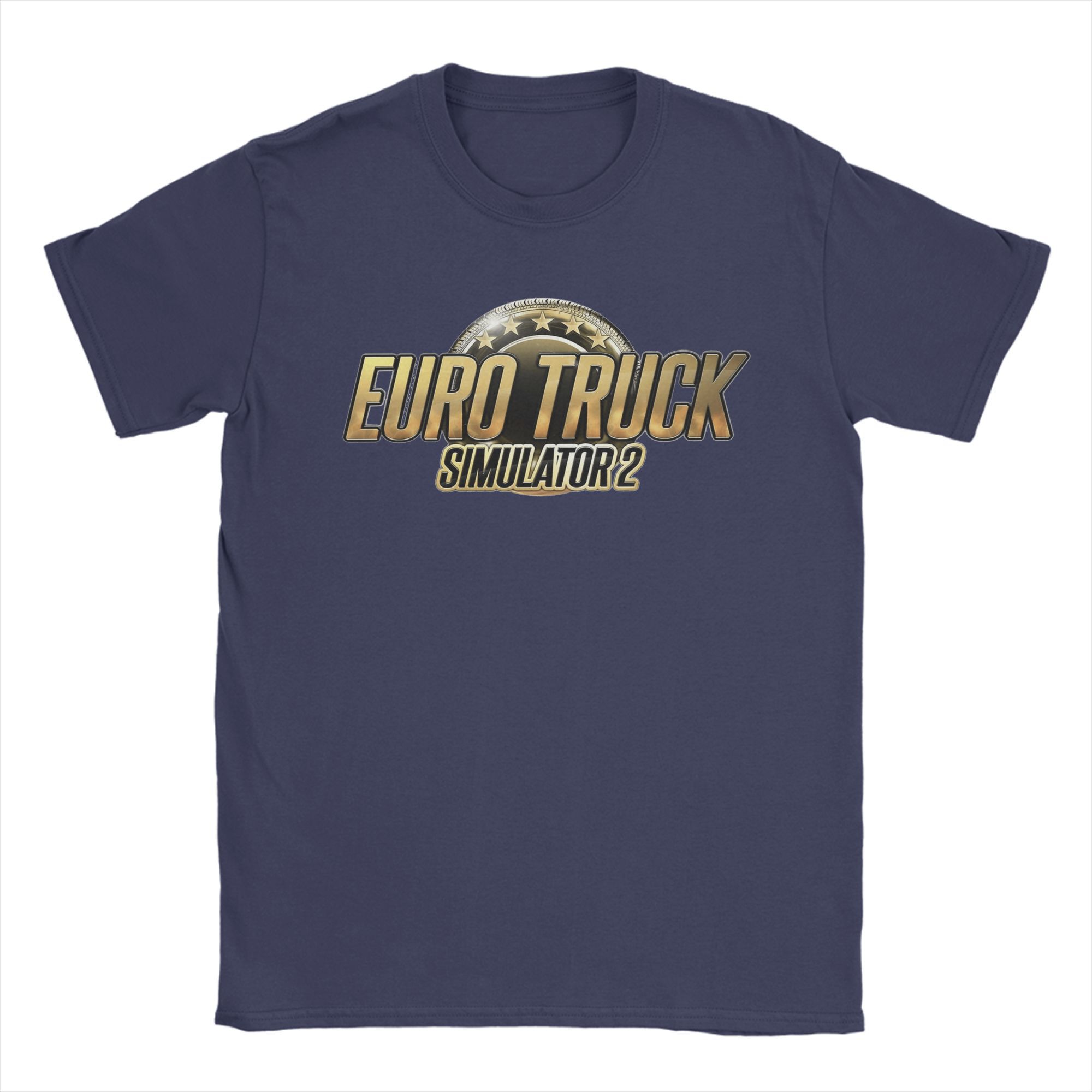 Spiel Euro Truck Simulator 2 Herren T-Shirts Freizeit-T-Shirts Kurzarm Rundhals T-Shirts Baumwolle Sommer Oberteile S