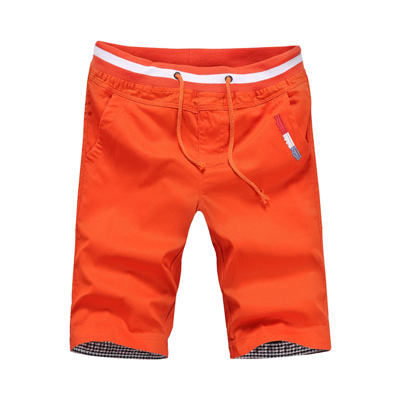 Herrenmode Cargo-Shorts Hot Summer Style Shorts Herren Reine Farbe Shorts Strandshorts Herrenhosen 3XL orange