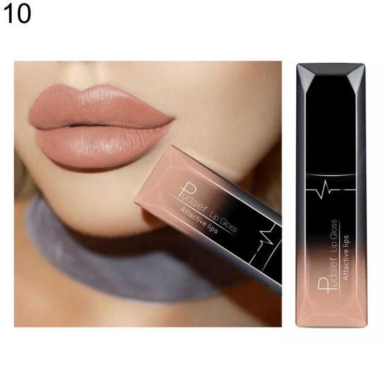 Langanhaltender flüssiger Lippenstift, matt, feuchtigkeitsspendend, fortschrittlicher Lipgloss, Lipglasur, Glitzer, mattes Finish, Lippen-Make-up, Lippenstift, Frauen, sexy Schönheit, Kosmetik 10#