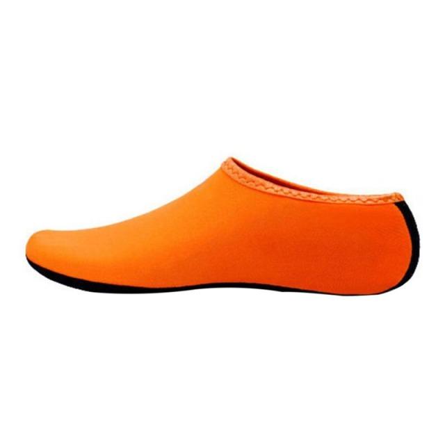 Unisex Wasserschuhe Schwimmen Tauchen Socken Sommer Aqua Strand Sandale Flachschuh Meer rutschfeste Sneaker Socken Slipper für Männer Frauen XXL(42-43) orange
