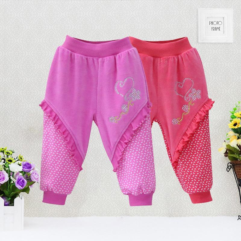 Neugeborenenhosen Mädchen Kleinkindkleidung Samt Winter Frühling Hosen Bestickt Kinderbekleidung Lange Hosen Bekleidung 62 rosa/orange
