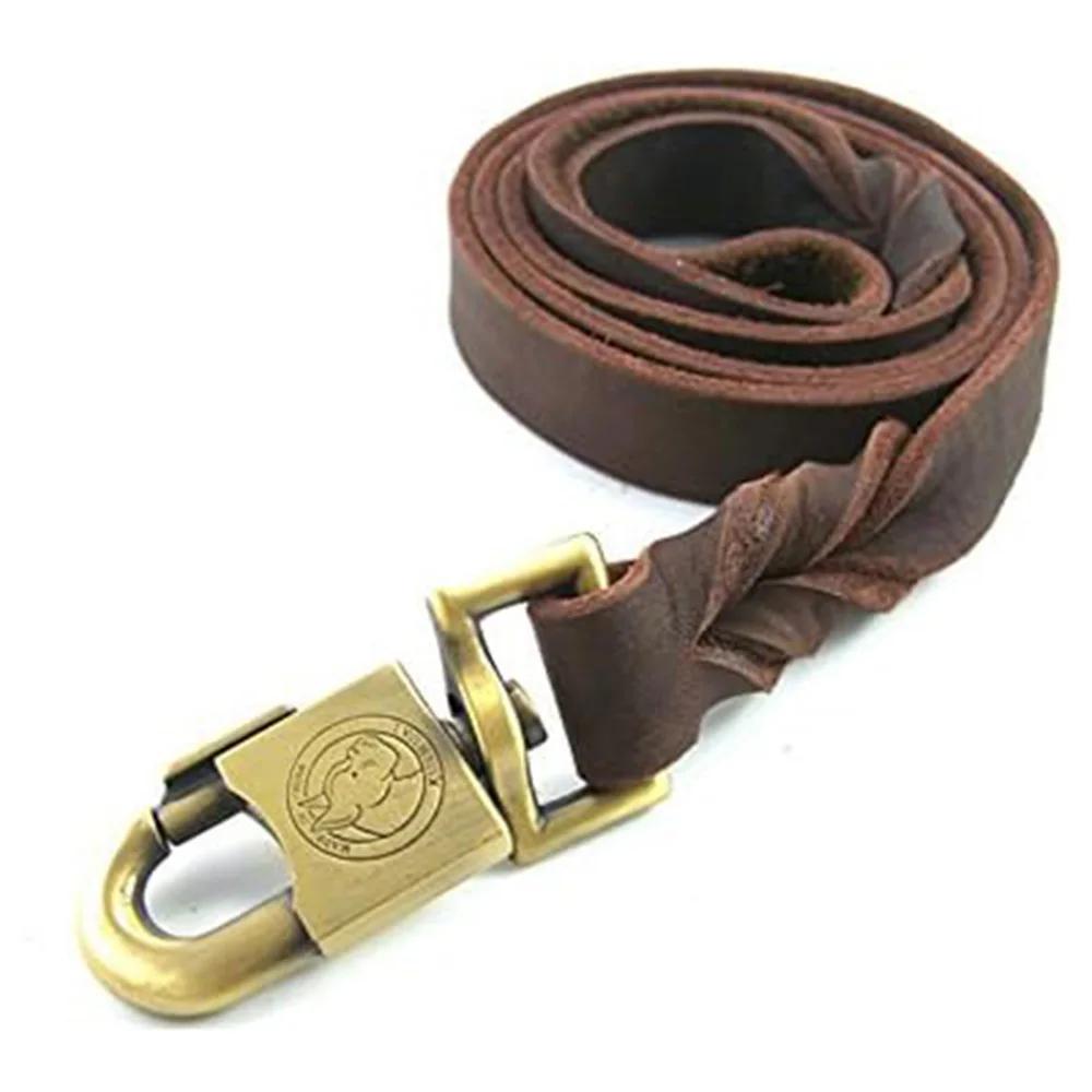 2,5 cm breite, robuste Hundeleine aus echtem Leder. Am besten für mittelgroße und große Hunde. Robuste, weiche und geölte Hundetrainingsleine aus echtem Leder. 150cm