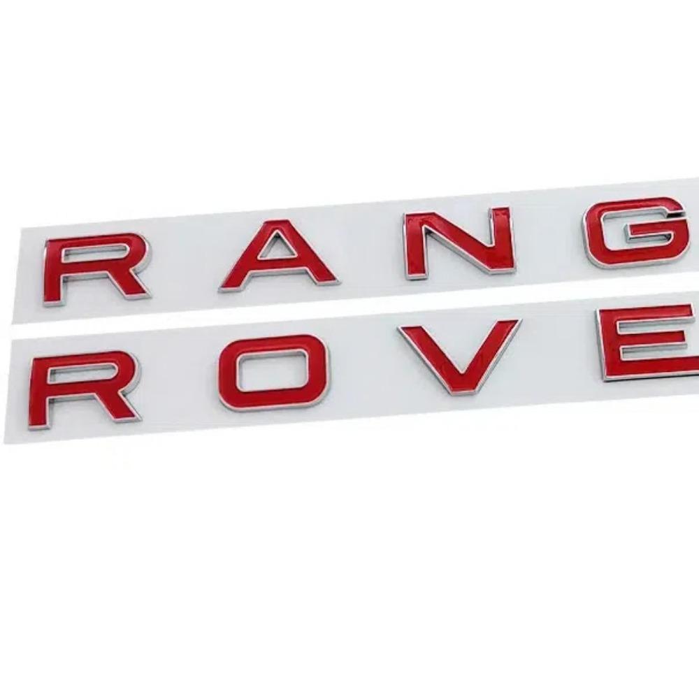 3D-ABS-Logo R ange-R über Emblem-Buchstaben Motorhaubenabzeichen Motorhaubenaufkleber für R ange-R über L320 L322 L405 L494 Vouge Evoque silber/rot