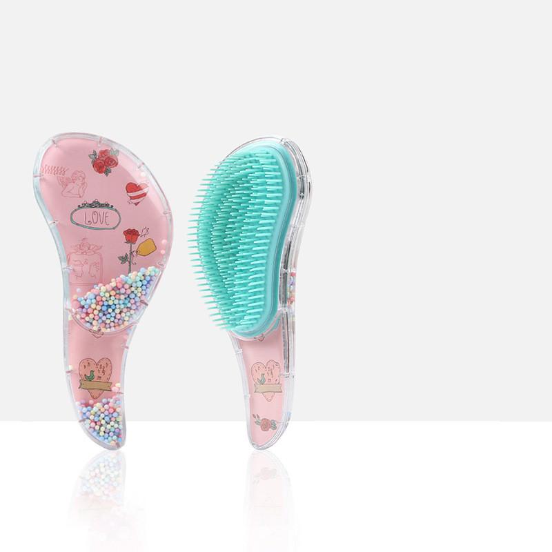 1 stücke Heiße Magie Griff Kamm Anti-statische Massage Haar Pinsel Verwicklung Detangle Dusche Massage Haarbürste Kamm Salon Haar Styling Werkzeug blau/rosa