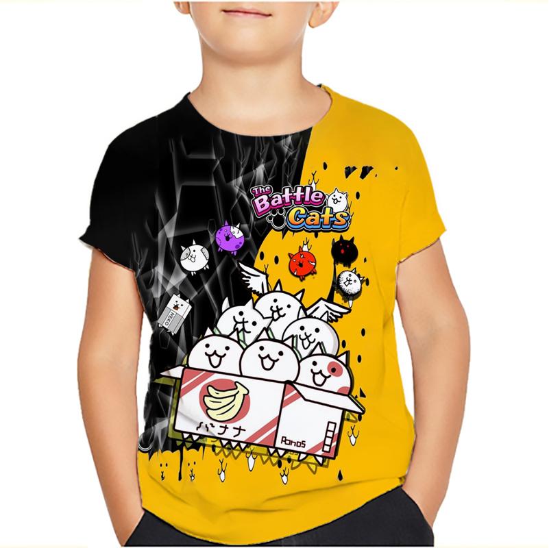 The Battle Cats Baby Sommer T-Shirt Junge Mädchen Kurzarm Volldruck Geburtstag T-Shirt Kinderkleidung Cartoon Tops Geschenk 100 amazonasgrün