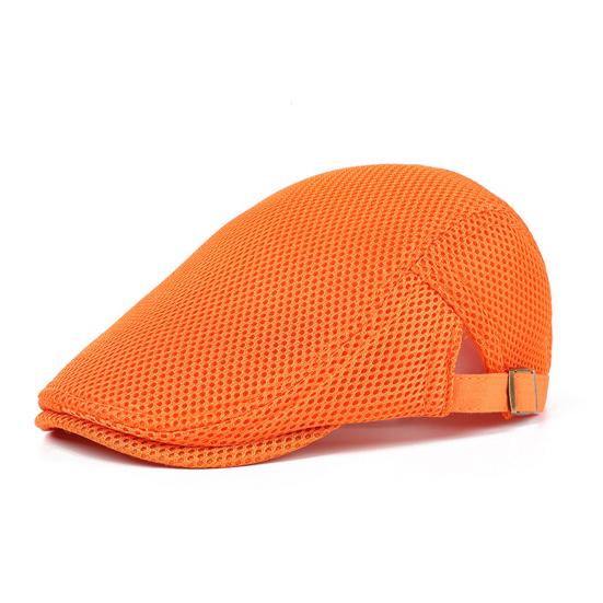Stabile Schirmmütze, verschleißfest, perfekte Geschenke, Polyester, verstellbare Schnalle, Netzstoff, Herrenhut orange