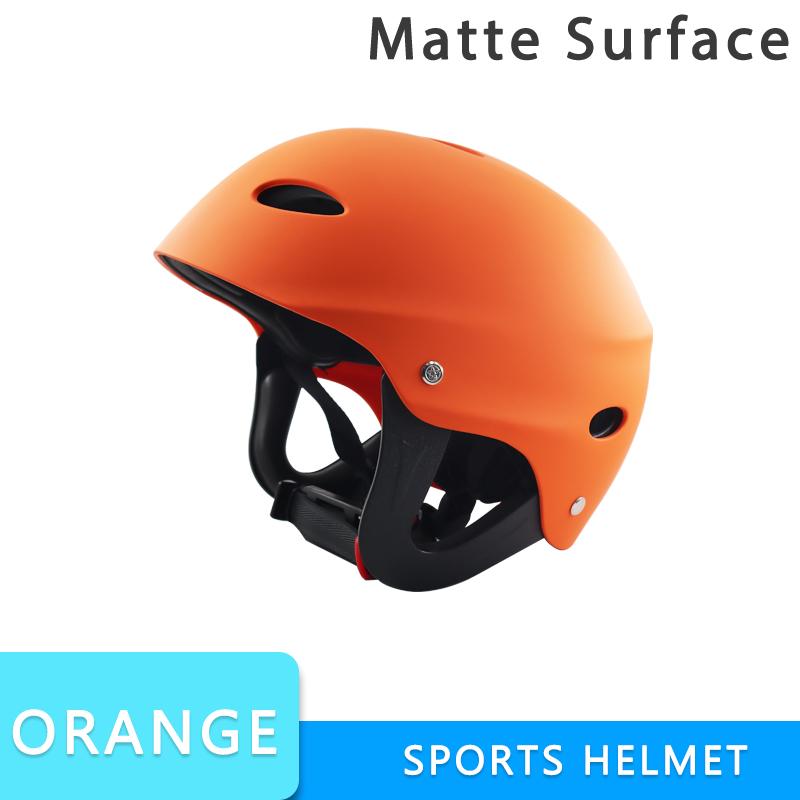 Wassersporthelm ABS+EVA Halbschale für Kajak SUP Wakeboard Skateboard, Verstellbar Belüftet L orange