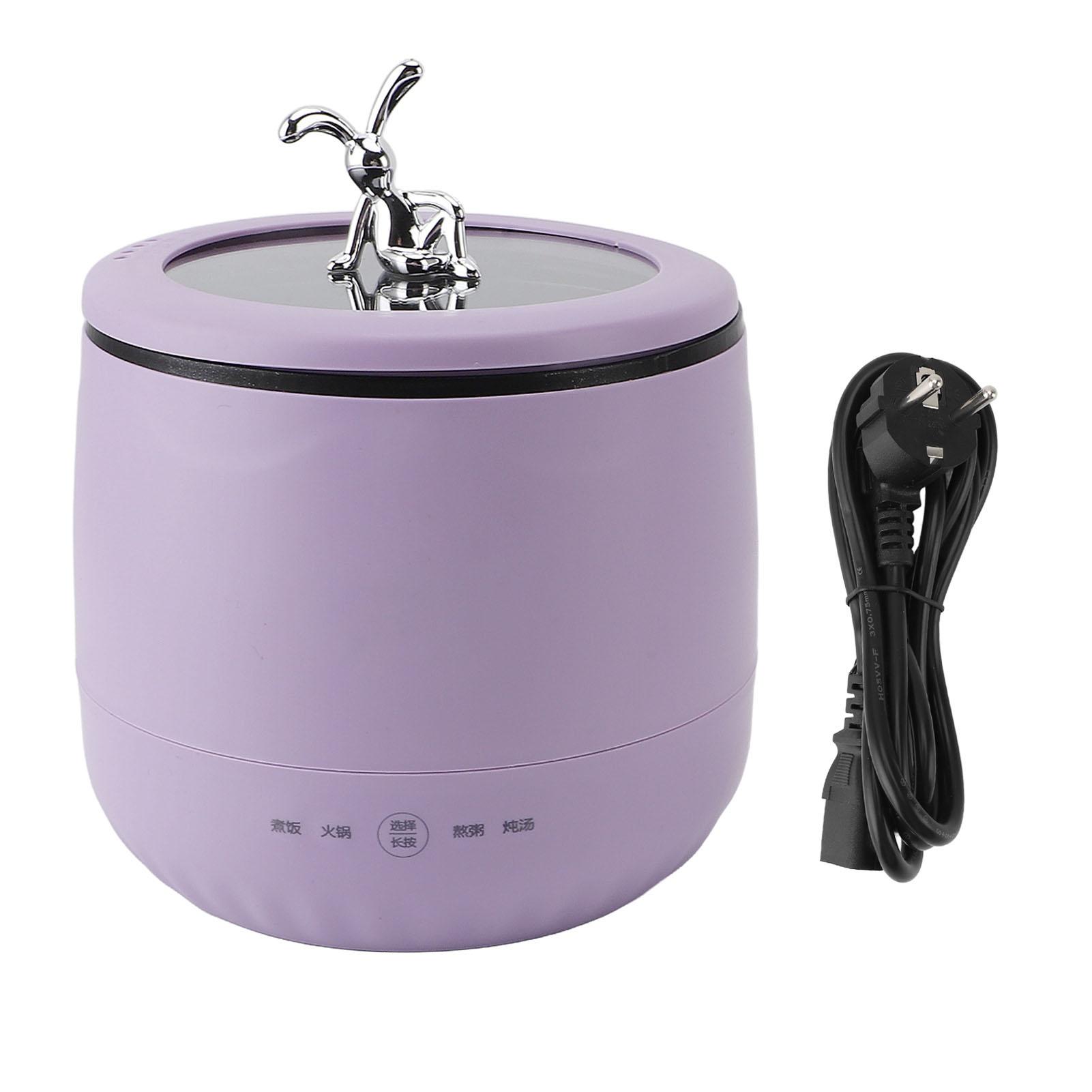 Mini-Reiskocher für 2 Personen 1,8L 450W Multifunktionaler Tragbarer Reiskocher für Zuhause, Wohnheim, Reisen L(for 6.5-9kg) violett