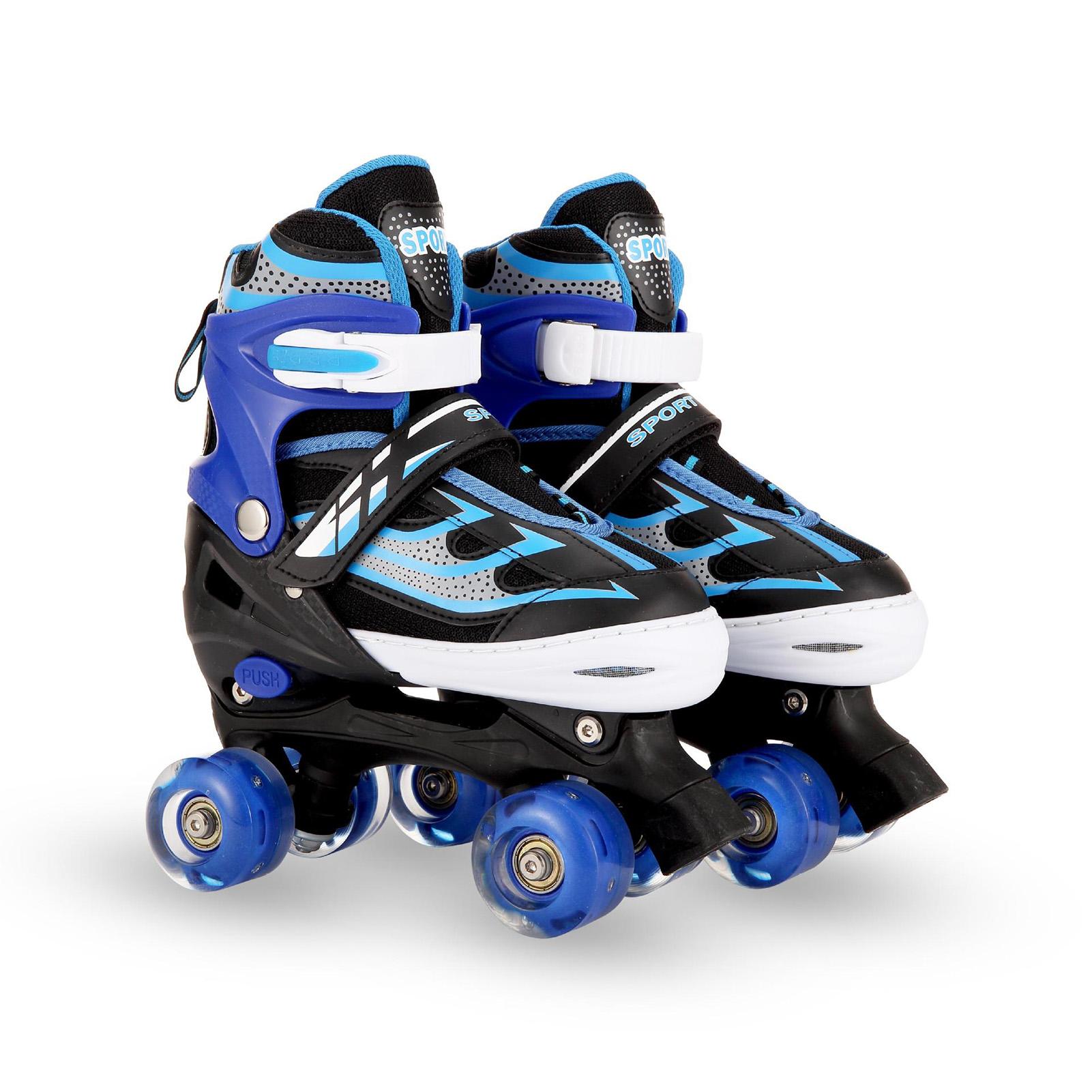 Leuchtende Rollschuhe für Kinder, perfekt für Mädchen im Alter von 5–8 Jahren, ideale Rollerblades für Kinder im Alter von 6–12 Jahren. L blau