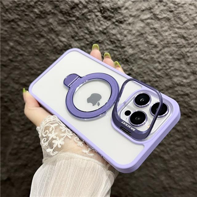 Für iPhone 16 Pro Max Luxuriöse Transparente Magsafe Magnetische Halterung Rahmen Handyhülle Für iPhone 11 12 13 14 15Plus Objektiv Ständer Abdeckung For iPhone 13