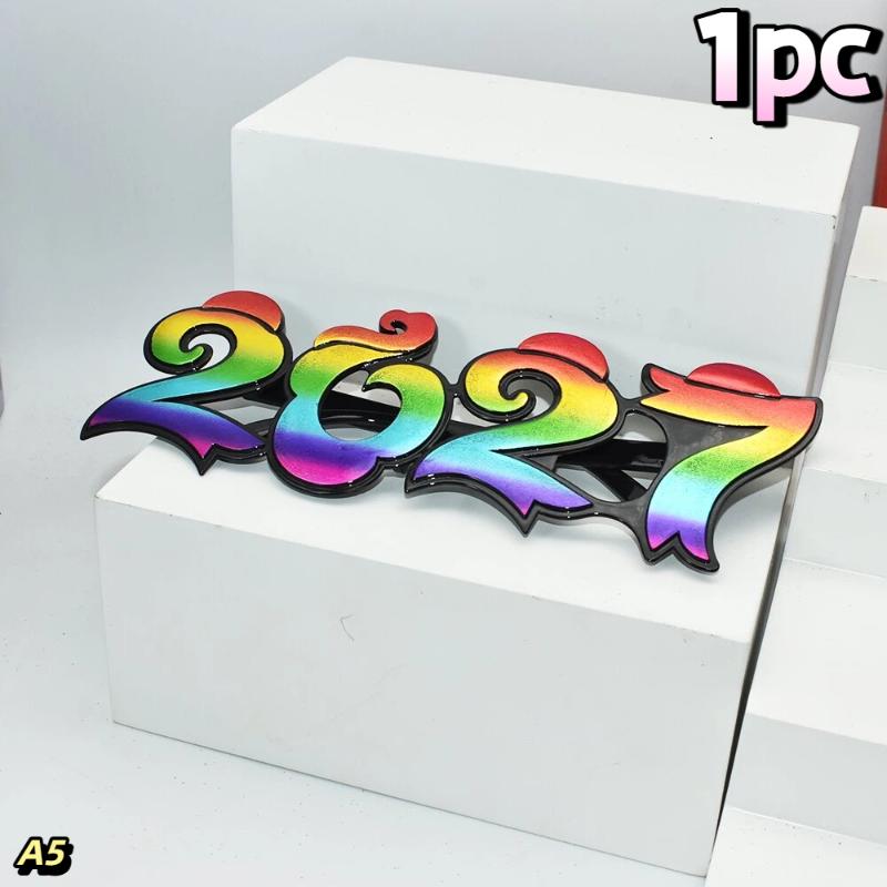 2027 Nummern-Brille Frohes Neues Jahr Brille Diamant Glitzer Sonnenbrille Cosplay Requisite Weihnachten Party Dekoration Lustige Brille A5