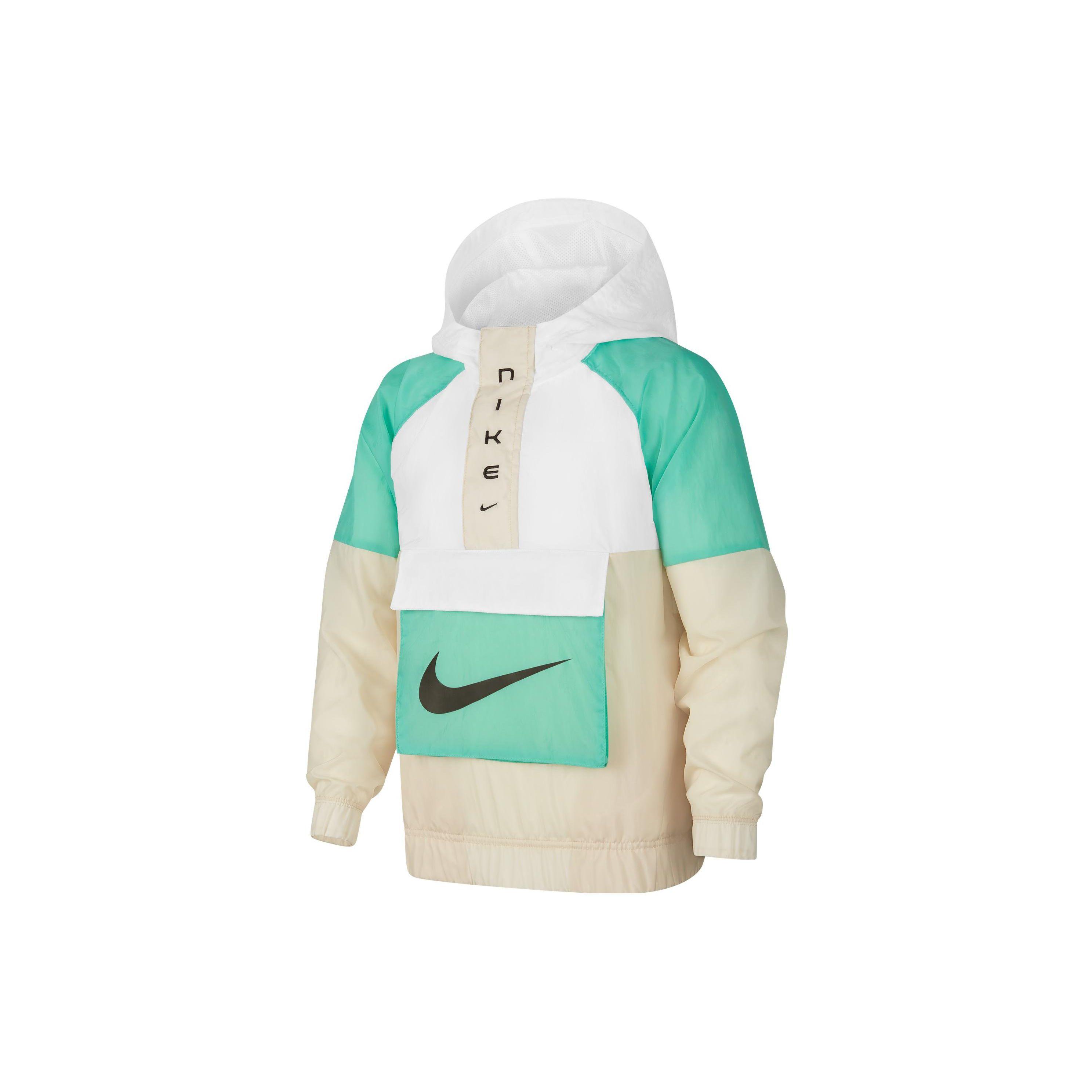 Nike Jacke Half-Zip Color-Block Kapuzen-Kinderjacken Grün DX6297-100 M