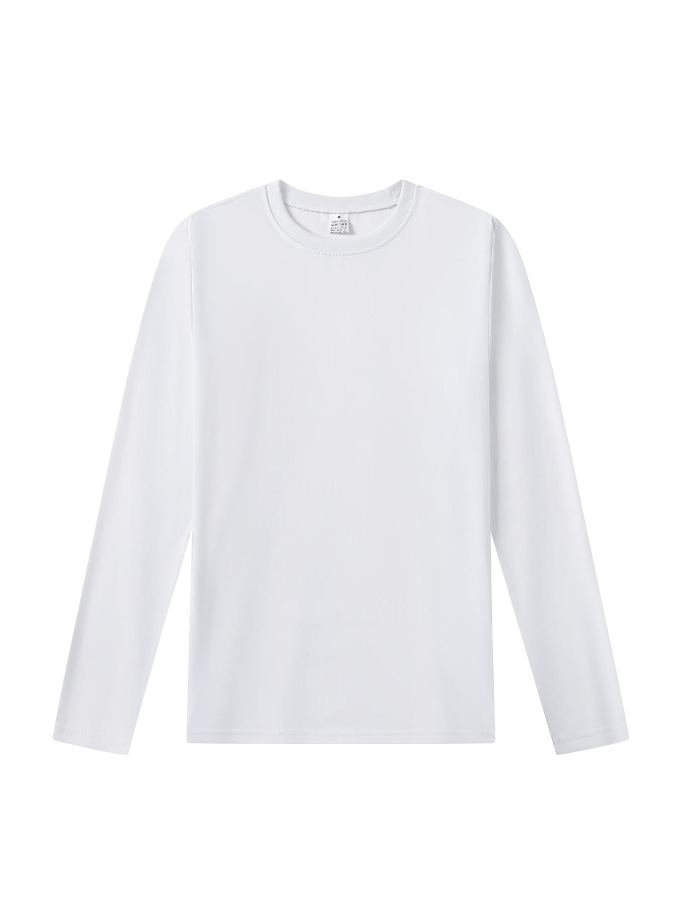 Frühling Sommer Herren Langarm T-Shirts Lässig Rundhals Weiche T-Shirts Oberteile Herren Sport Bequem Vielseitig Basics T-Shirts M weiß