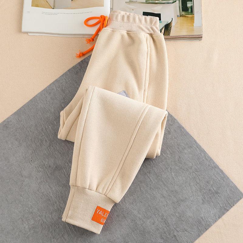 Graue Damen Jogginghose Herbst Winter Baggy Streetwear Oversize Sporthose Schwarze Winter Dicke Jogger Streetwear Hose M beige