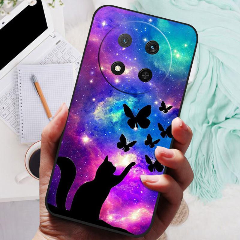 Für Honor Magic7 Lite 5G Hülle Cooles Schwarzes Silikon Weiches TPU Handyhüllen für Honor Magic 7 Lite 7Lite Schutzhülle Rückseite Abdeckung Honor Magic7 Lite 5G
