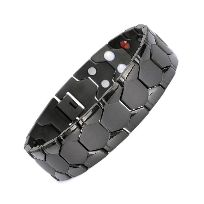 Herren-Armband, 3-in-1-Armband für gesunde Energie, gedrehtes magnetisches, zartes Armband, Geschenk für Männer, Energie-Heilungsmagnet black-Black