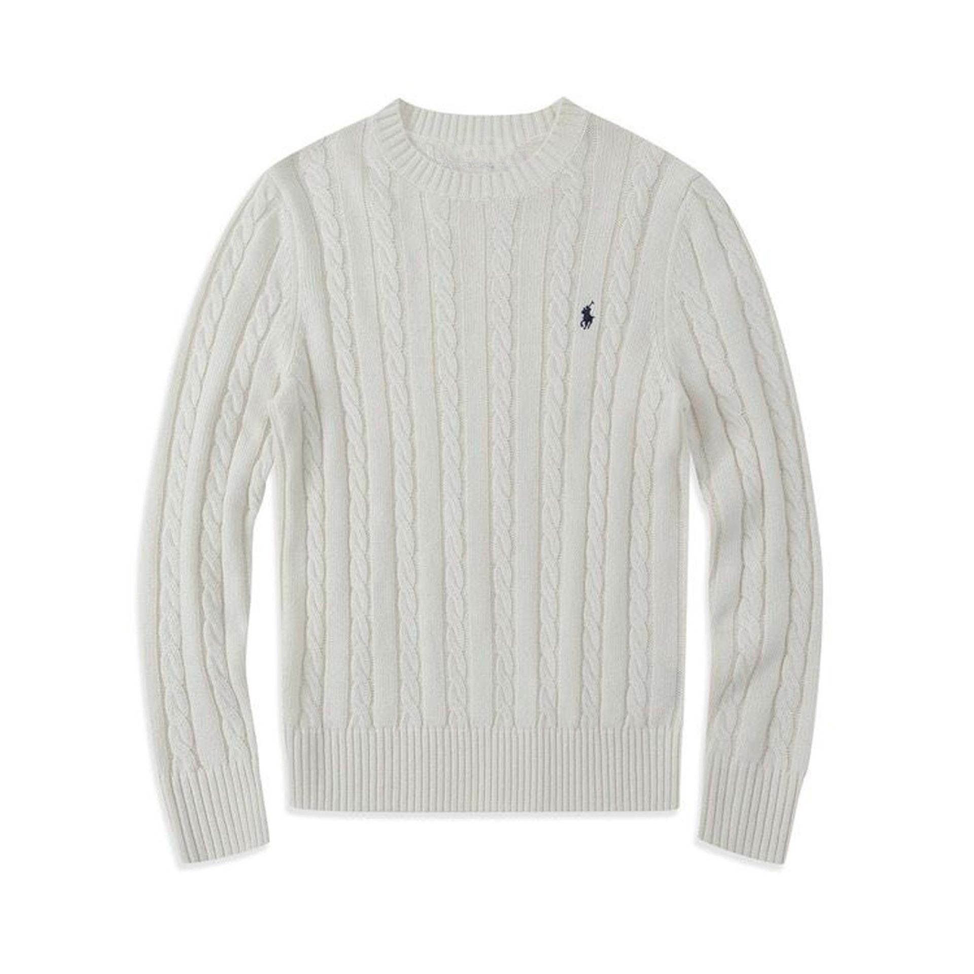 Urbaner Rundhals-Pullover Modisches Oberteil Strickpullover Lässiger Pullover Herrenbekleidung Herbst/Winter S weiß