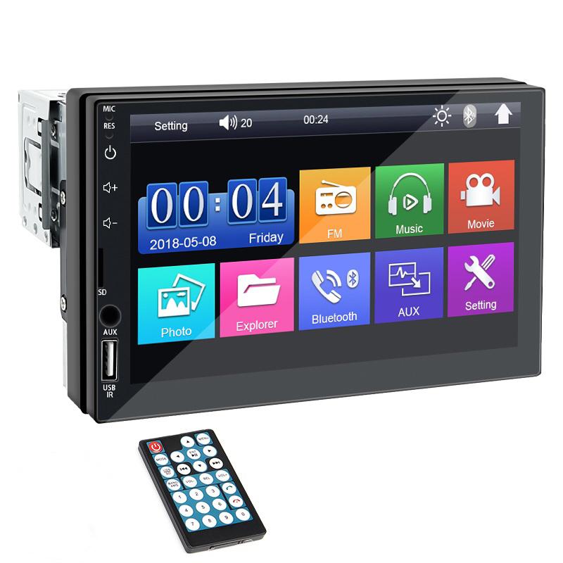 Hippcron Autoradio MP5-Player 1 Din Bluetooth HD 7  Touchscreen Multimedia FM ISO Power Aux-Eingang Bluetooth USB Mirror Link Radio Only