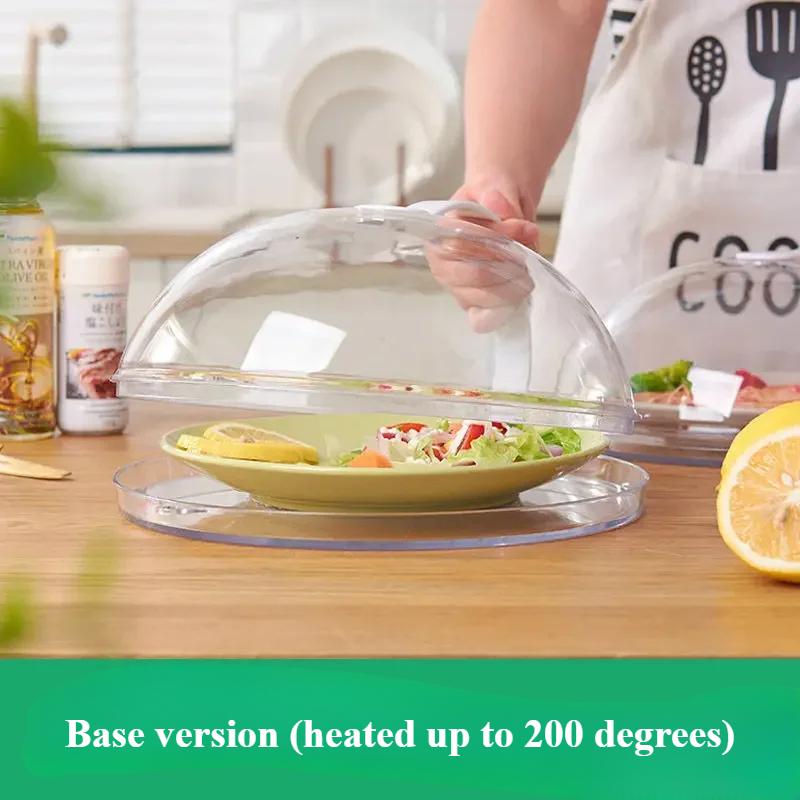 Hochwertiger Spritzschutz für die Mikrowelle, BPA-frei, Abdeckung für Mikrowellenherd, Teller, Lebensmittelabdeckung, Schutzdeckel mit Griff, transparentes Küchenzubehör Base style