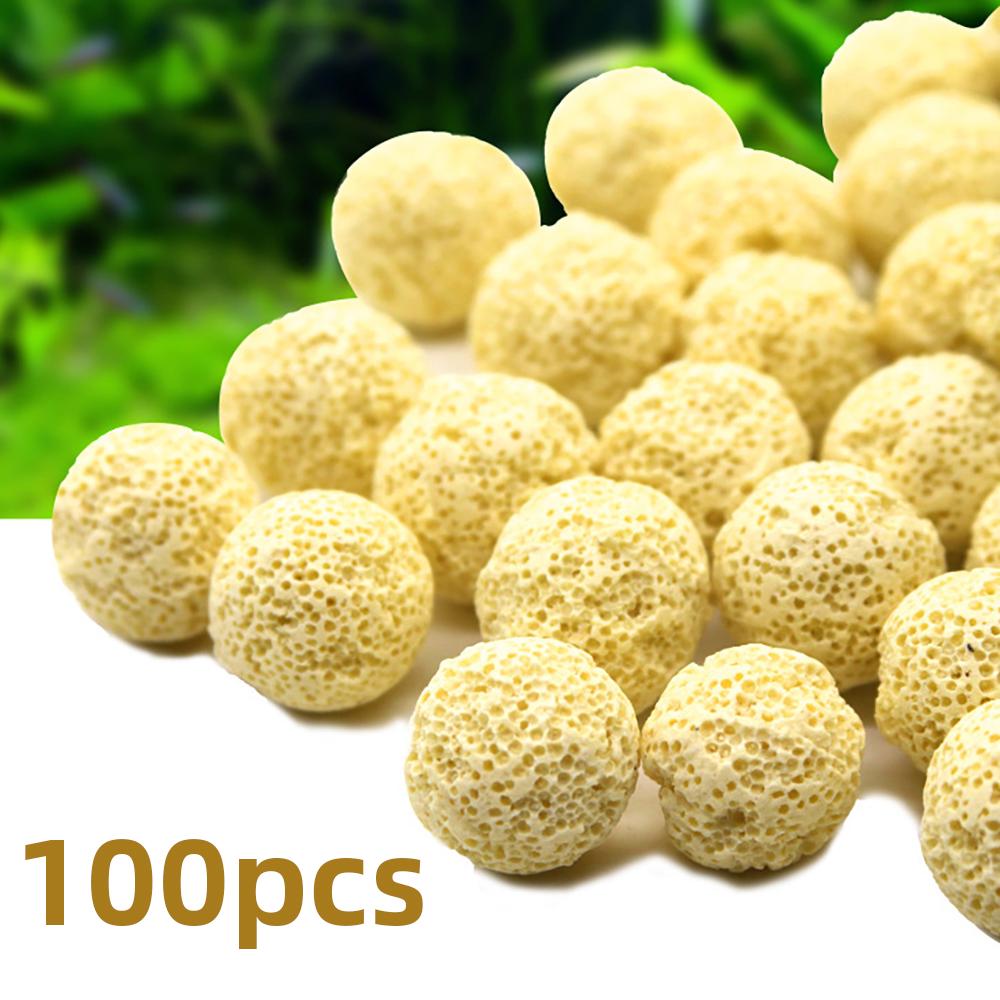 Aquarium-Filtermedien-Ball, Aquarium-Bio-Ball für Aquarium-Filter 100 pcs gelb
