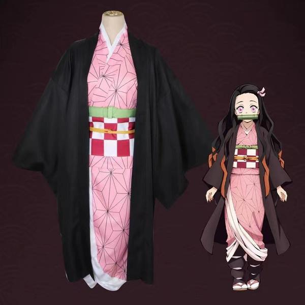 Mode Anime Kostüm Damen und Herren Kinder Kimono Cosplay Kostüm Kimono Halloween Sets 140cm black