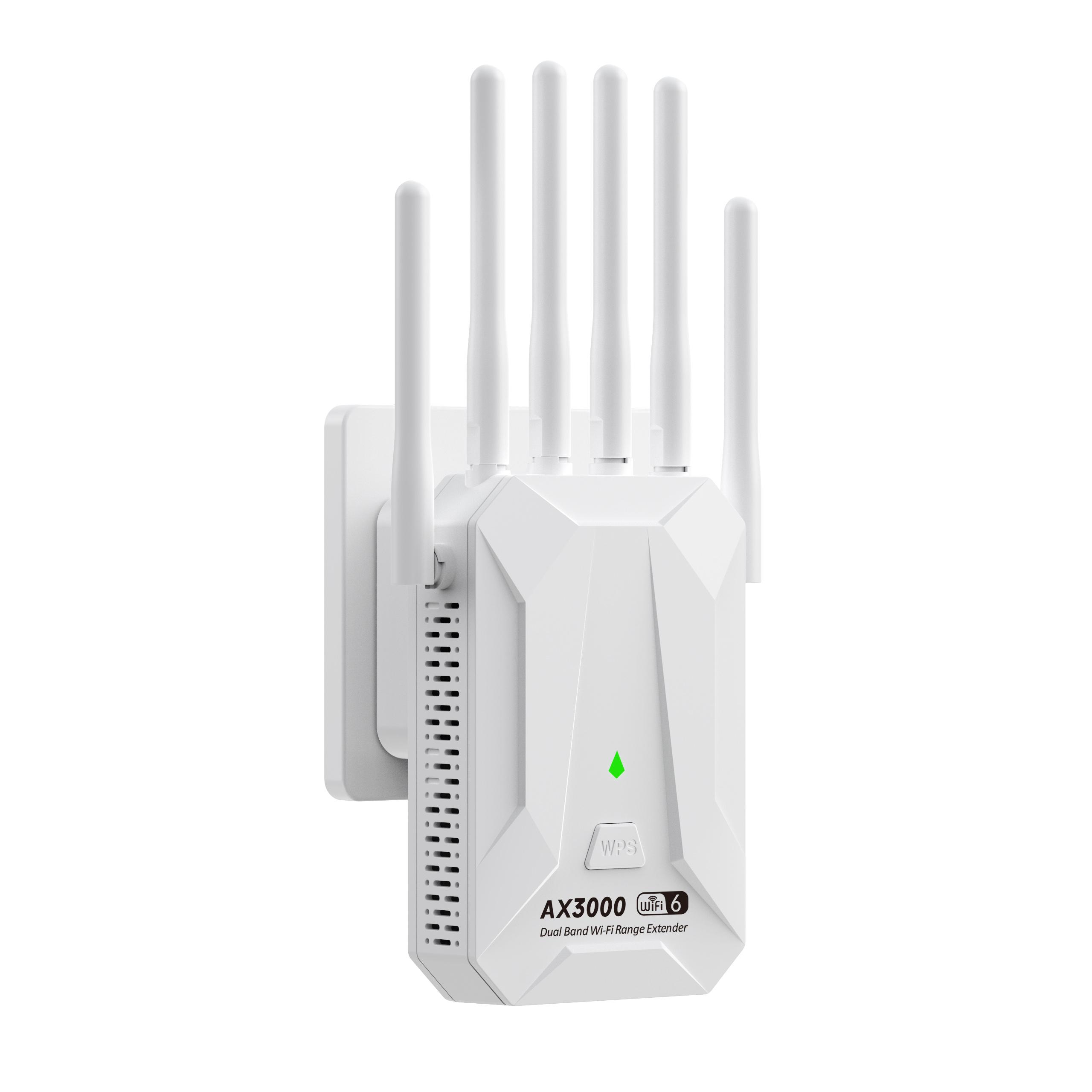 3000Mbps WiFi 6 Repeater Dualband 2,4 GHz 5 GHz WLAN-Verstärker WLAN-Verstärker Langstrecken-Signalerweiterung Booster für Zuhause/Büro EU-Stecker eu plug weiß