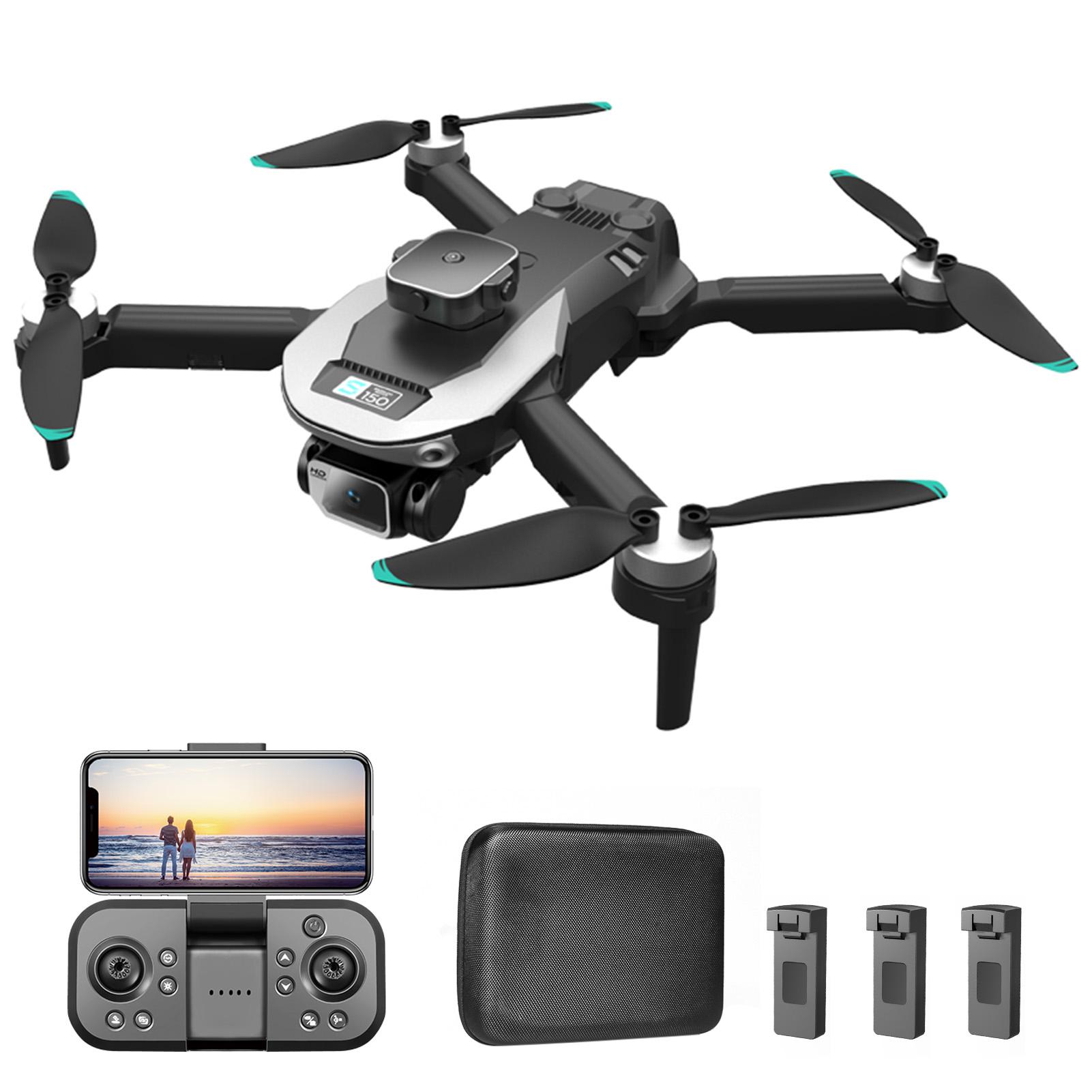 Ferngesteuerte Drohne mit Kamera, 8K Dual-Kamera, Hindernisvermeidung, WiFi, FPV, bürstenloser Motor, optisch 3 battery schwarz