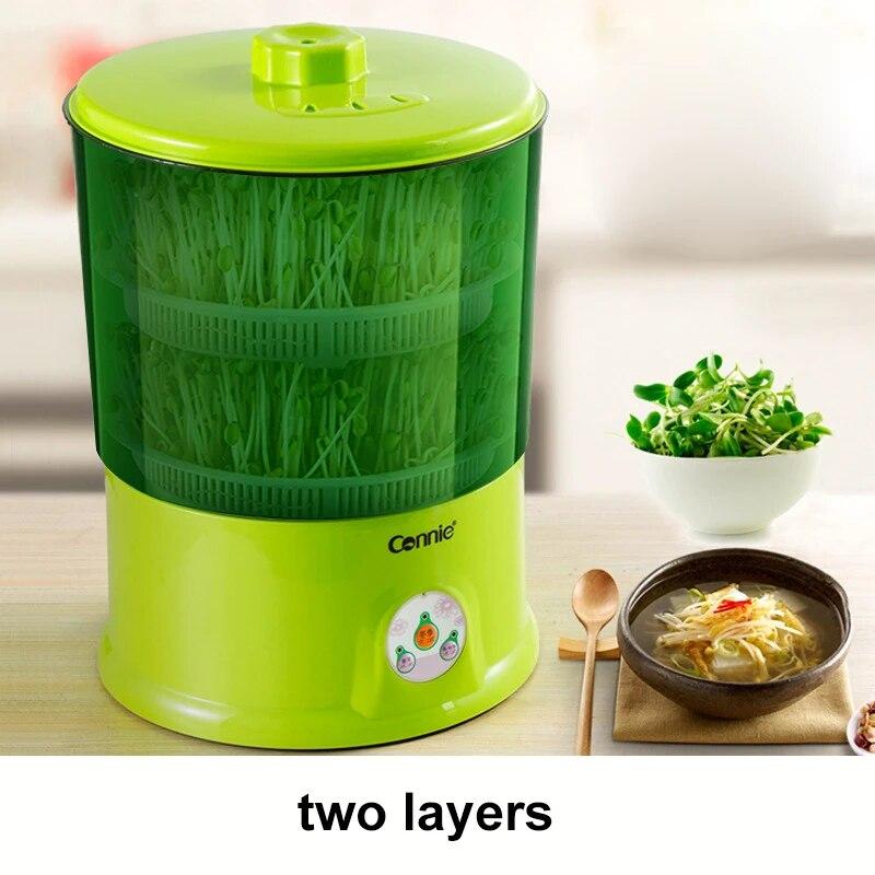 Intelligente Sojasprossen-Maschine wächst automatisch mit großem Kapazitäts-Thermostat, grüne Samen wachsen automatische Sojasprossen-Maschine two layers EU