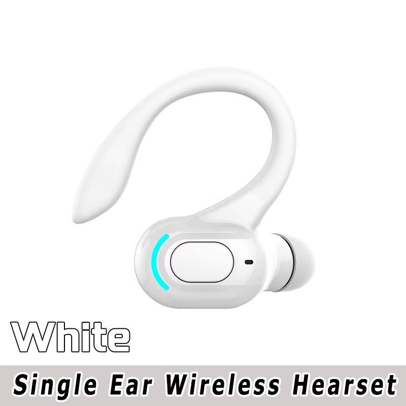 Lange Standby-Bluetooth 5,2 Headset Drahtlose Business Kopfhörer Sport Bluetooth Kopfhörer Hifi Mini Ohrbügel Ohrhörer Mit Mikrofon weiß