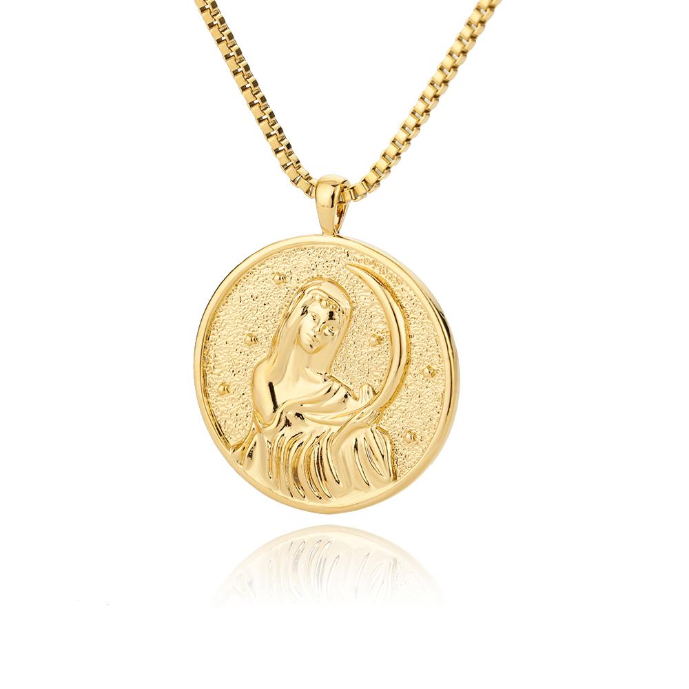 Goldfarbene Aphrodite Anhänger Halskette für Damen Griechische Mythologie Göttin Choker Halskette Goth Schmuck Weihnachtsgeschenk beige