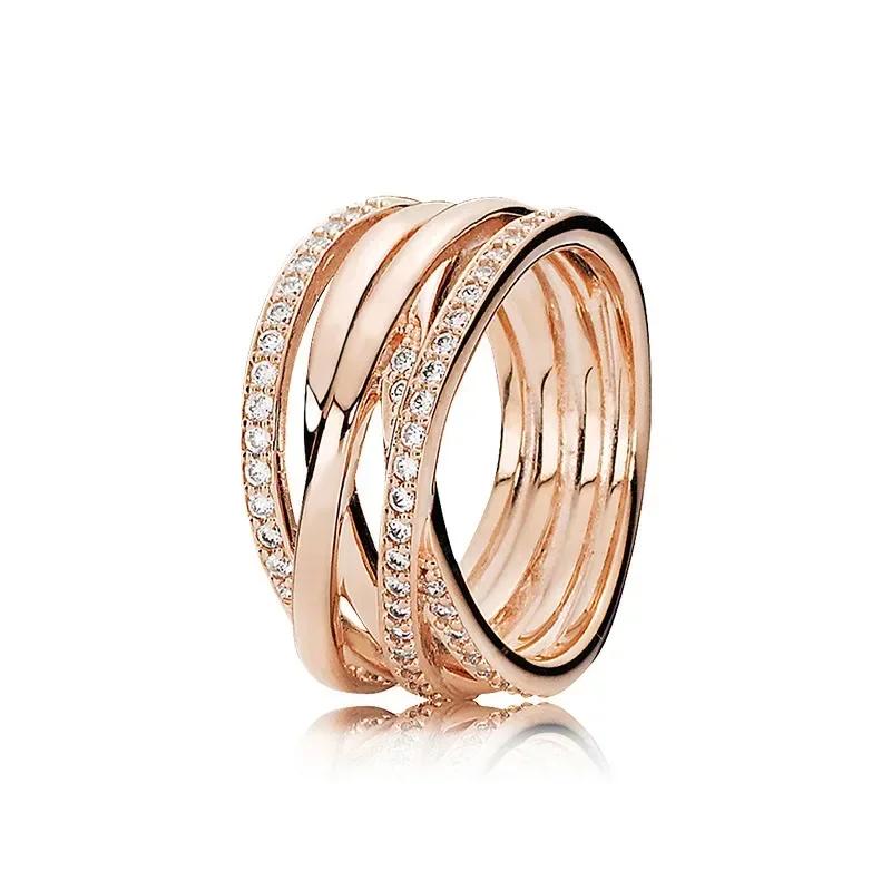 Modeschmuck 925 Sterling Silber Klassischer Ring aus Roségold Glänzender Kronen-Charm-Ring Exquisites Geburtstagsgeschenk für Damen 9 grün
