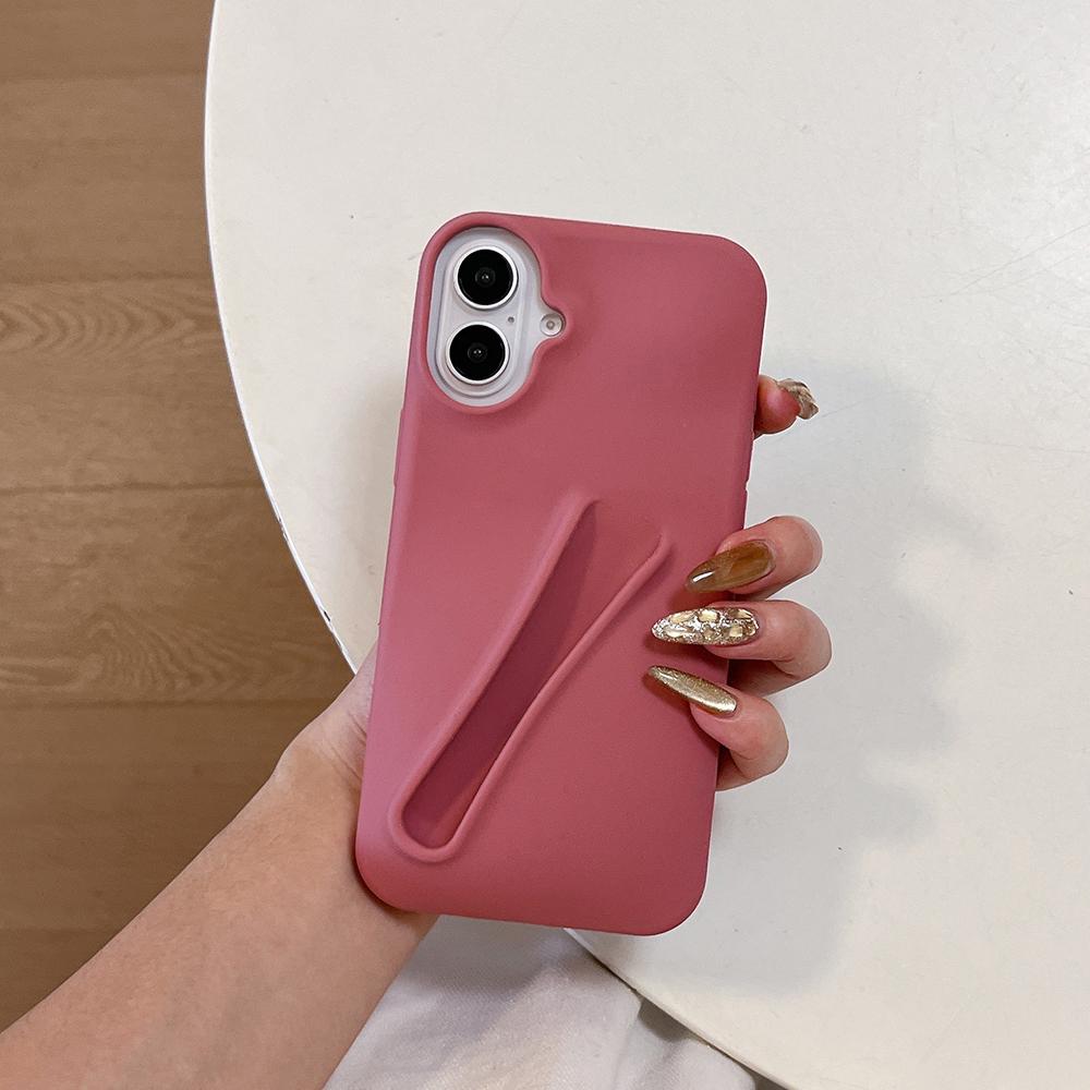 Lippenstift Silikon Handyhülle für iPhone 11 13 16 15 12 für 14 15 16 Pro 14 16 Pro Max DIY Lippenstift Lippenhalter Silikon Handyhülle iPhone 12 Pro Max scheune, die rote