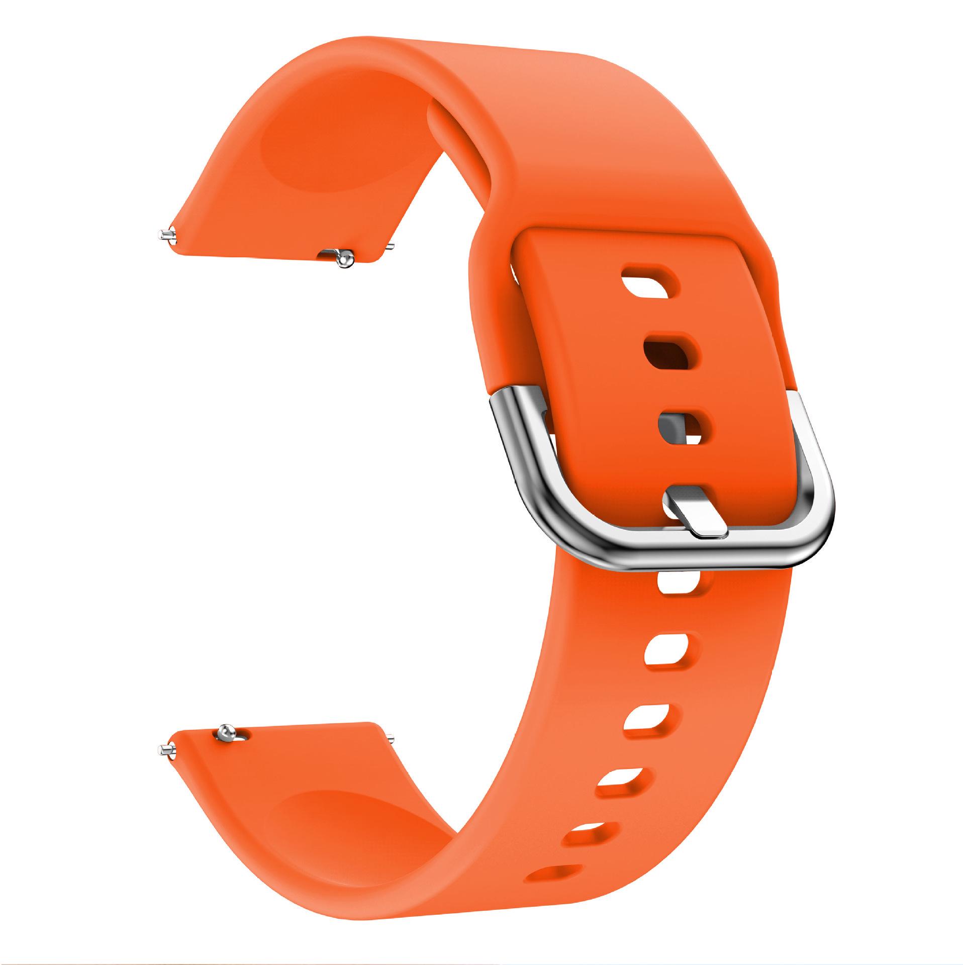 Silikon-Uhrenarmband für Samsung Galaxy Watch Active/Active 2/Samsung Watch 6 5 3 R850 R840/Watch 4/Classic 40 mm 46 mm Amazfit Bip Youth Huawei Watch GT-22mm orange