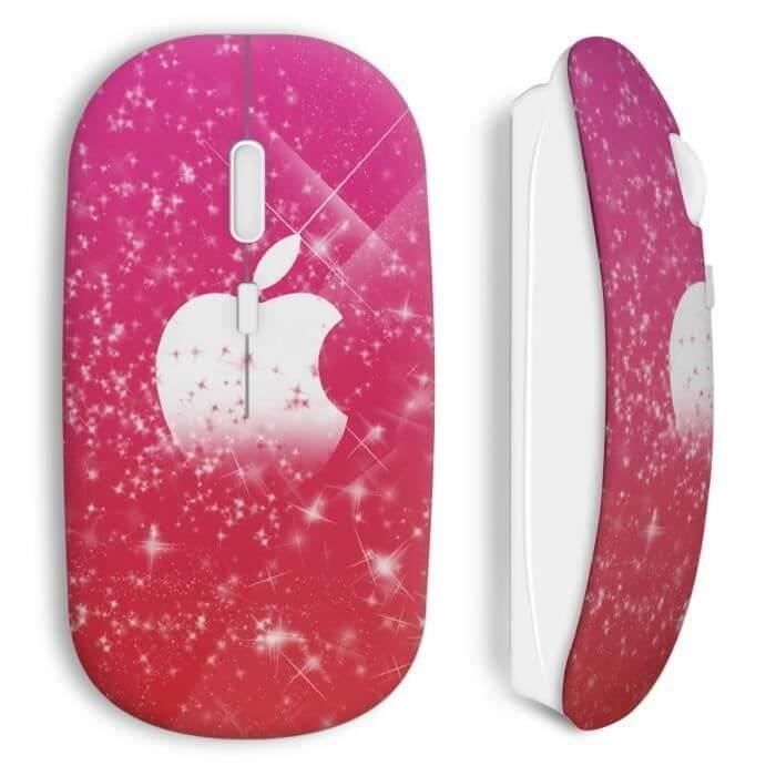 Kabellose Maus - Apple - Pink Apple - Pink - USB-WLAN-Stick - Kompatibel mit Mac und PC