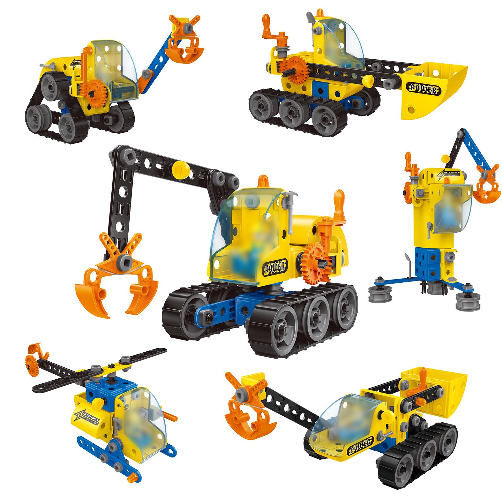 6in1 STEM Gebäude Spielzeug Stem Spielzeug für Jungen Bildung DIY Montage Demontage Spielzeug Bauernhof Helle 117pcs bunt