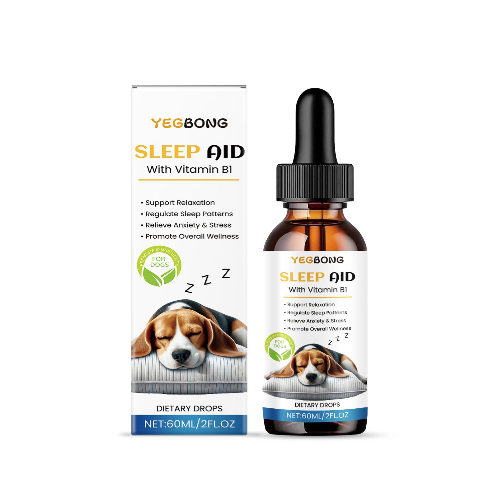 Hunde Schlafhilfe Tropfen: Sanfte Formel zur Linderung von Schlaflosigkeit & Beruhigung – Gesundheitsergänzung 60ml
