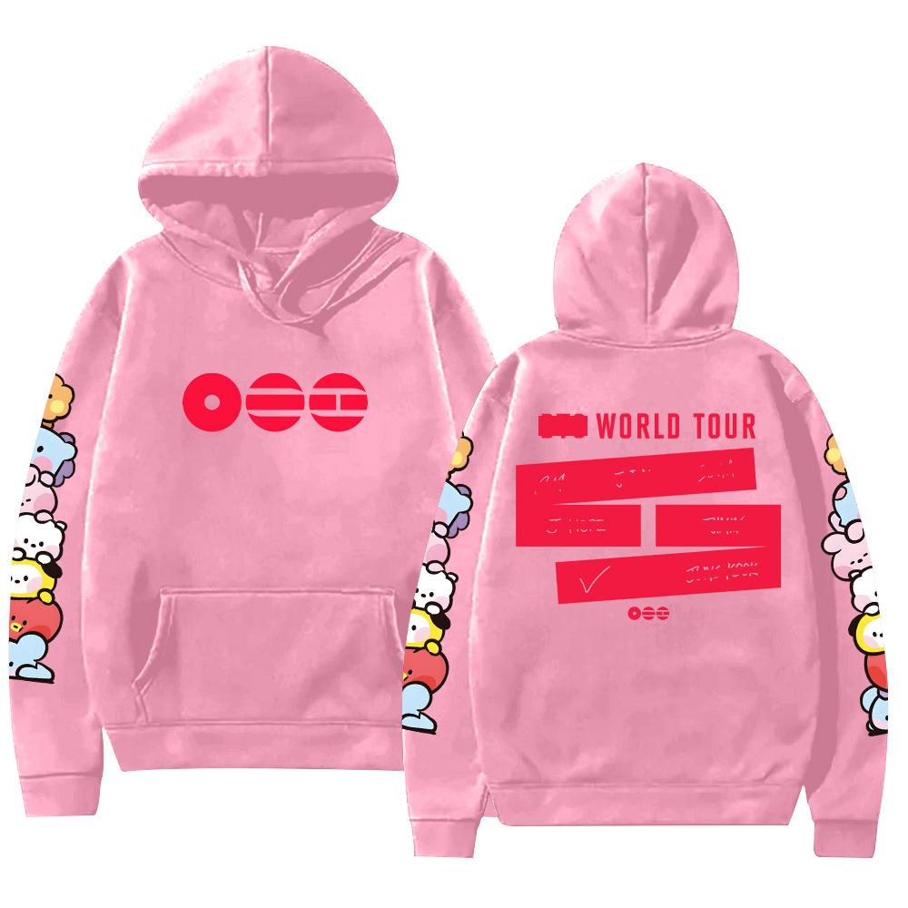 A-Arirang Album Tour Grafikdruck Kapuzenpullover Pop-Fans Geschenke Kleidung Damen Herren Bequemer Pullover Mode Neu Lässig Lockerer Kapuzenpullover XXXL hellrosa