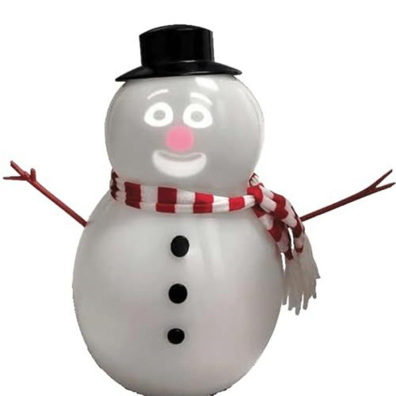 Animierter sprechender Schneemann, Sprechender animierter blinkender Schneemann mit eingebautem Projektor und Lautsprecher, Interaktive Weihnachtsdekoration Deep Sapphire