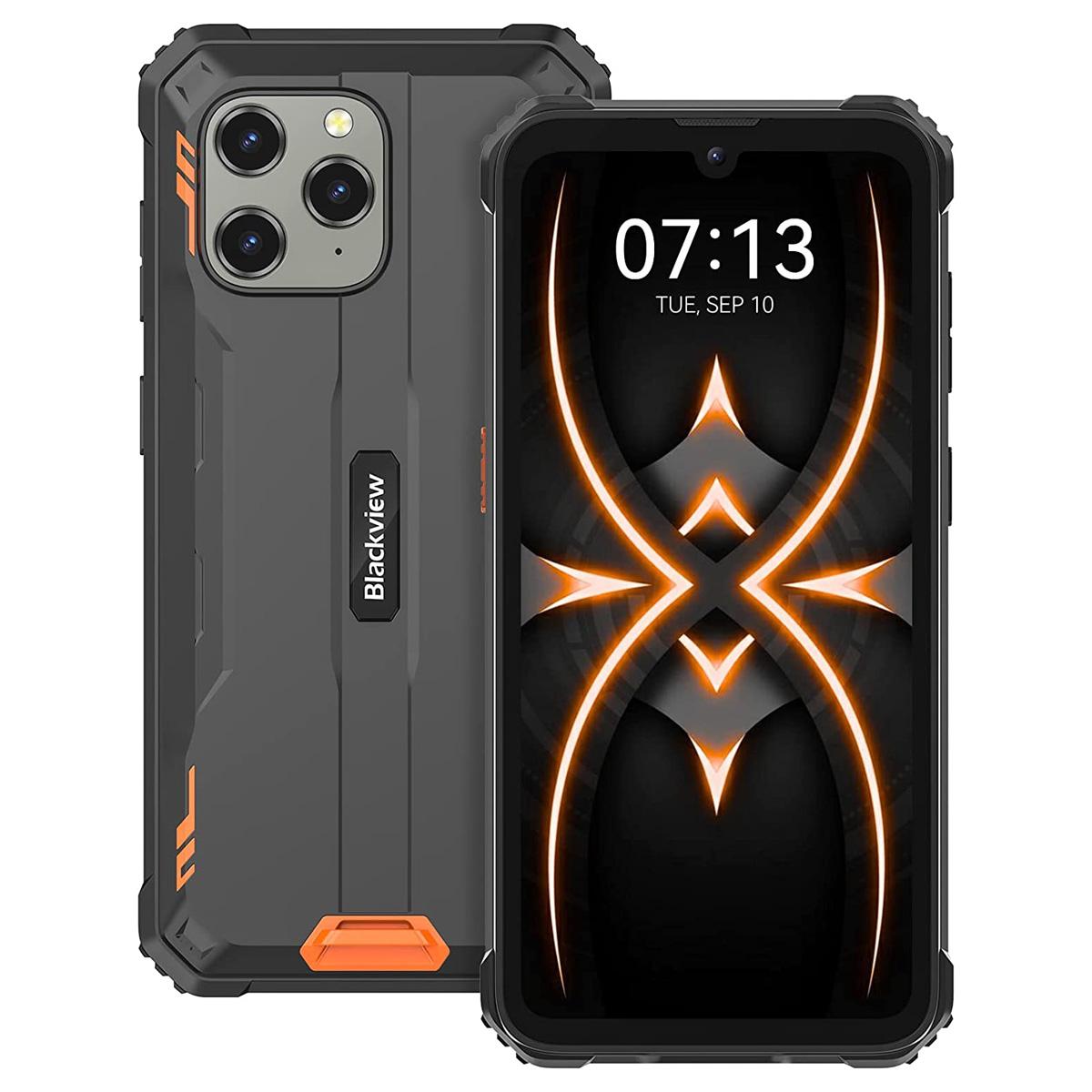 Generalüberholtes Blackview BV5300 Pro Rugged Smartphone 6580mAh Akku, Drei Karten, 6,1-Zoll HD+ Display, MIL-STD-810H Robustheit only phone orange