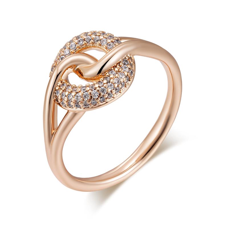 Kinel Rose Gold Farbe Braut Hochzeit Ringe Für Frauen Shiny Zirkon Feine Schmuck Vintage Ring 9 rose gold