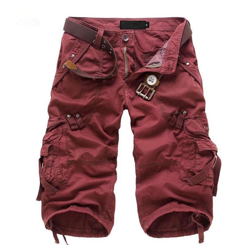 Herren Jogginghosen Cargo Shorts Sommer Freizeithorts Herren Gerade Einfarbig Sporthorts XXXXXL rot