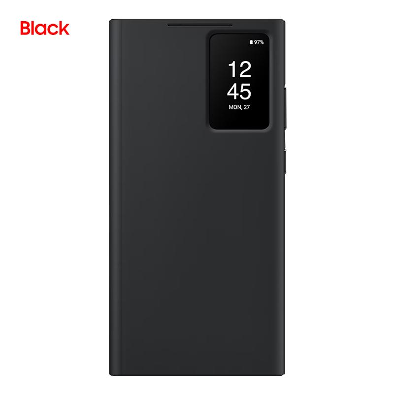 Smart View Wallet Flip Case für Samsung Galaxy S23 Ultra SM-S918B S-View Handyhülle Abdeckung schwarz