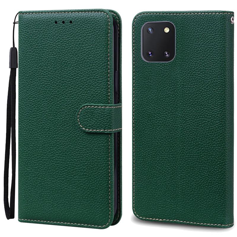 Note 10 Lite Case For Samsung Galaxy Note 10 Lite Case Wallet Leather Flip Case For Samsung Note 10 Lite Cover Coque Fundas Galaxy Note 10 Lite dunkelgrüne